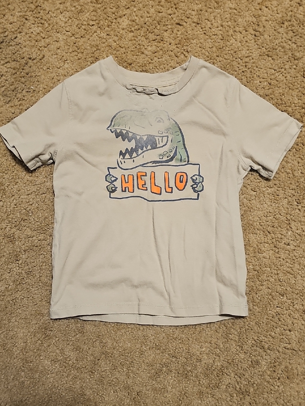 5 For $20 Garanimals Light Gray Tee with Dinosaur 'HELLO' Graphic